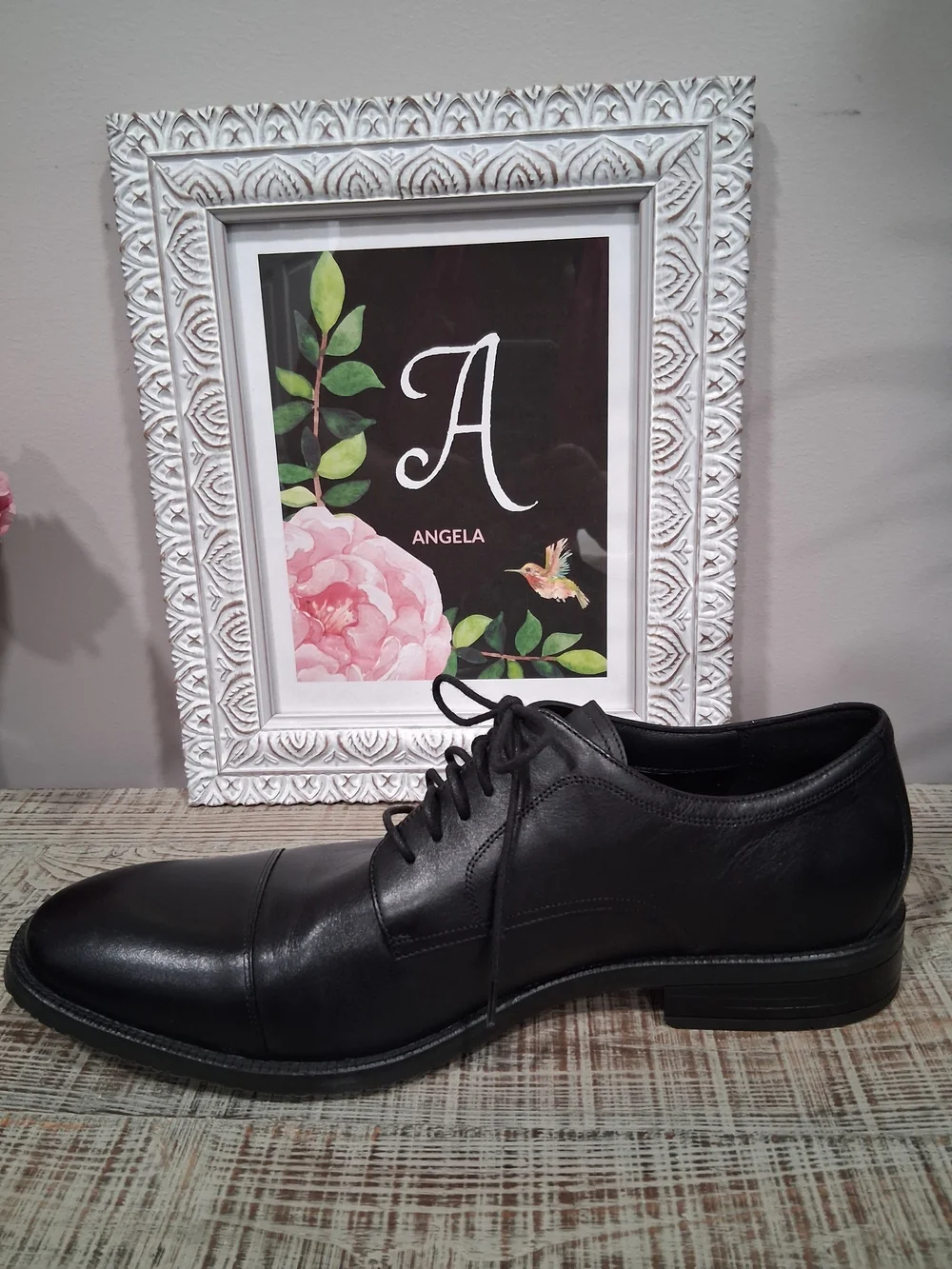 Cole Haan Black Leather Cap-Toe Oxfords